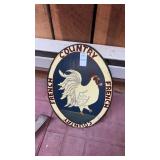 French Country Oval Rooster Wall Decor