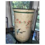 Vintage hand-painted wooden? canister- 12 inches