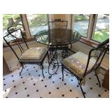 Vintage wrought iron round bistro table -30