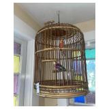 Vintage bird cage with 2 vintage birds