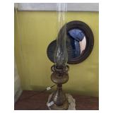 Vintage brass corded oil lamp