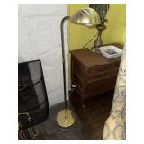 Vintage brass clam shell floor lamp