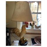 Vintage Chalkware rooster table lamp
