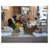 3 chicken figurines