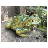 Vintage ceramic garden frog statue