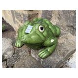 Vintage ceramic garden frog statue