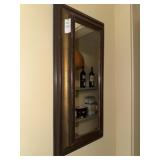 Wooden rectangular wall mirror 11 X 23 in