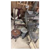 Wooden Chairs and Plant Stands