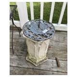 Vintage cast metal garden sundial and pillar