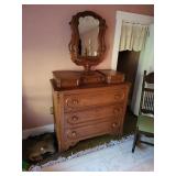 Walnut dress & mirror 41 1/2 ï¿½ 20in. 70in. Tall