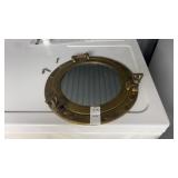 11 1/2 Inch Brass Ship Mirror Wall Decor