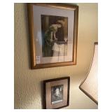 2 framed Victorian women pictures