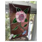 Stained glass floral hanging decor 7.5 x 12.5