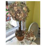 Dried flower topiary & tea  pot
