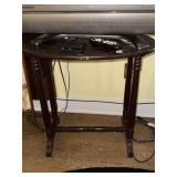 Wooden oval side table NO CONTENTS 27 X16 X 27.5