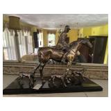 Bronze huntsman sculpture broken tail