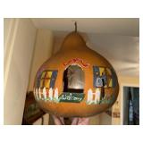 Hand painted pear shaped hanging gourd