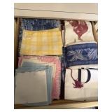 Drawer lot of tea towels and placemats