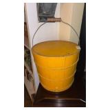 Antique Firkin Yellow Mustard Bucket 14 Inches