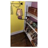Vintage Wrought Iron Bridge Floor Lamp with Swirl