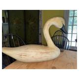 Vintage hand-carved wooden swan 26in long