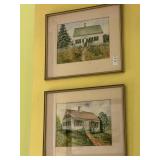 2 Watercolor Art -  signed