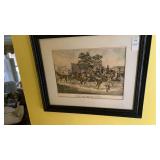 Currier & Ives litho framed print 20 x 16 in