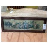 Vintage framed lithograph of roses signed 15.5 X