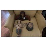 Lot of 3 Wooden Angel Decorations