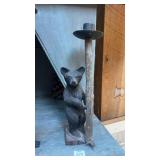 Wooden Bear Candlestick Holder