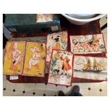Vintage Tony Sarg printed linen cocktail napkins