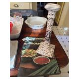 The sandwich cookbook and rooster candlestick