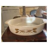 Vintage wheat patterned Fire King dish