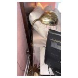 Vintage brass clam shell floor lamp