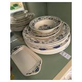 Blue and white floral dishes