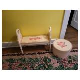 Matching floral bench & hat box