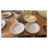 Plates and Robin Bird Pitcher