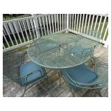 Green wrought iron patio set
