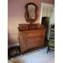 Walnut dress & mirror 41 1/2 ï¿½ 20in. 70in. Tall