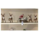 Ceramic Santa and Reindeer Figurines