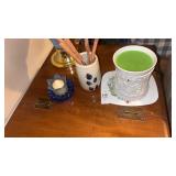 Ceramic candle holder, PartyLite Jewel frosted