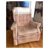 Upholstered rocker recliner chair