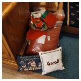 Christmas lot of pillows, stockings etc