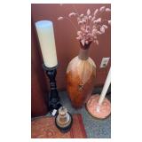 Gourd shaped decorative wooden vase with wooden