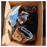 Outdoor gear lot bags, hand muffs etc