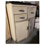 Vintage metal cabinet & drawer contents