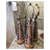 Pair of MCM porcelain lamps *no shades*