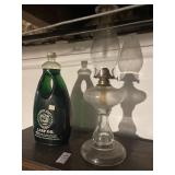 Vintage hurricane lantern & lamp oil