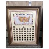 State quarter collection framed poster and coin