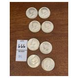 Lot of 8 1967 U.S. Kennedy Half Dollars